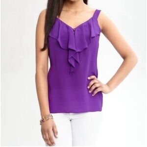 Banana Republic Purple Women's Sleeveless Silk Blouse Size 6 Petite.